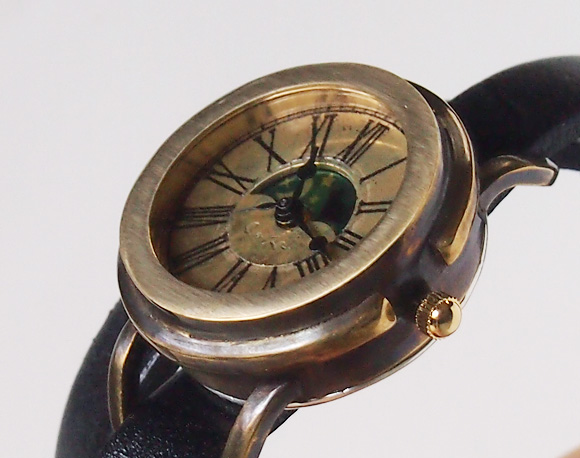 cota（コタ）手作り腕時計 “-猫と月と太陽-”黒猫 レディース 