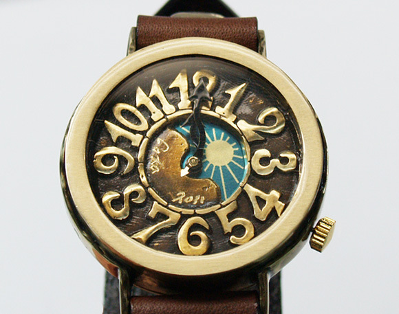 cota 手作り腕時計“Moon and Sun Antique-月と太陽アンティーク メンズ 